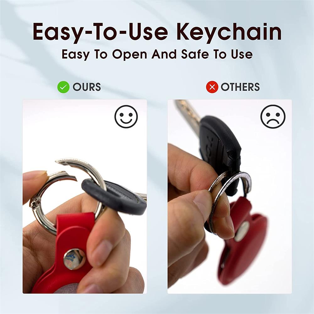 Tag Case Kunstleder für Apple Airtags in Rot