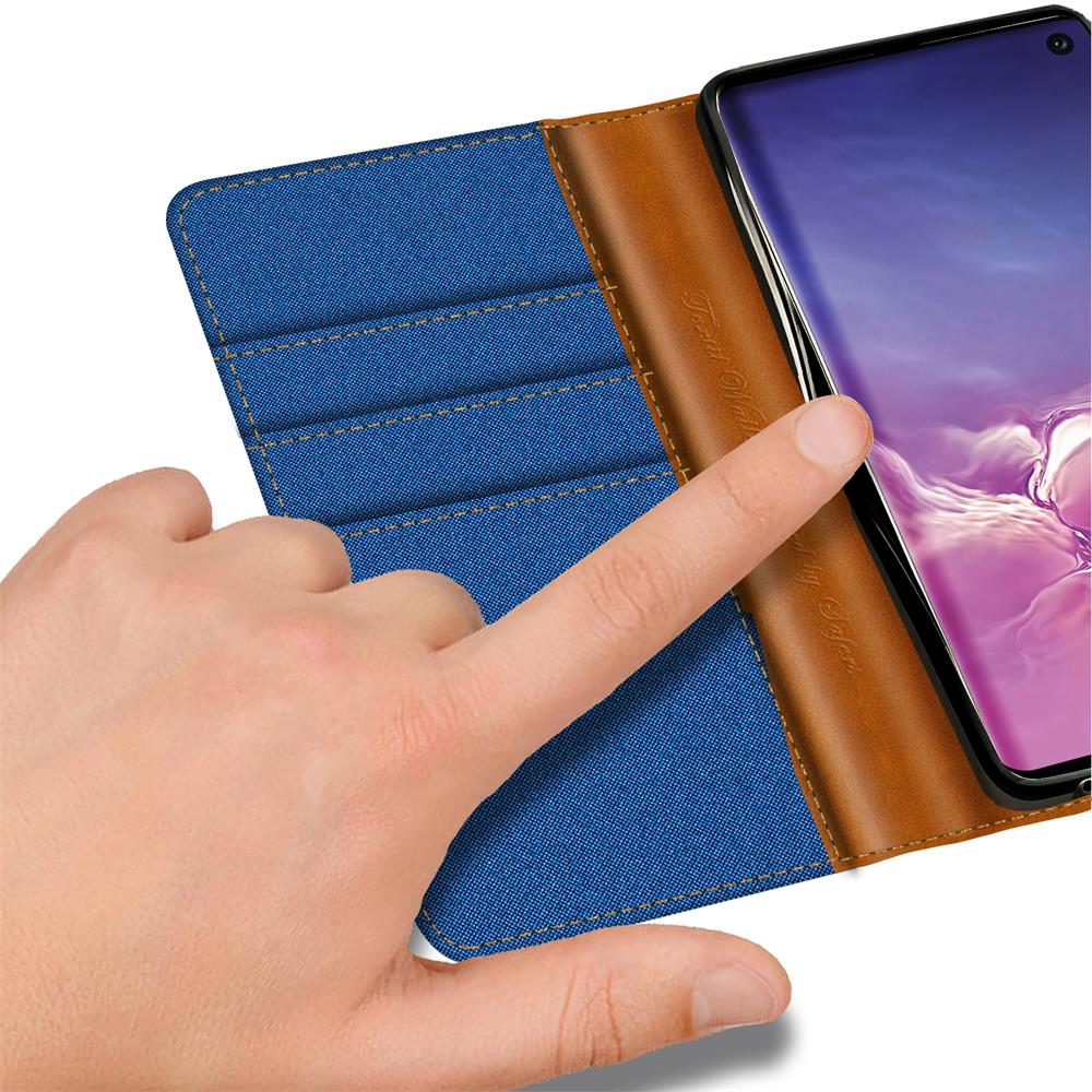 Textil Wallet für Samsung Galaxy S10e in Blau