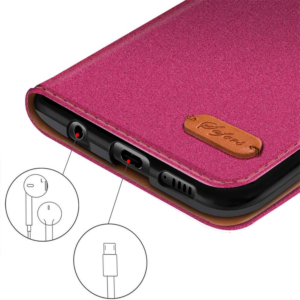 Textil Wallet für Samsung Galaxy S9 Plus in Pink