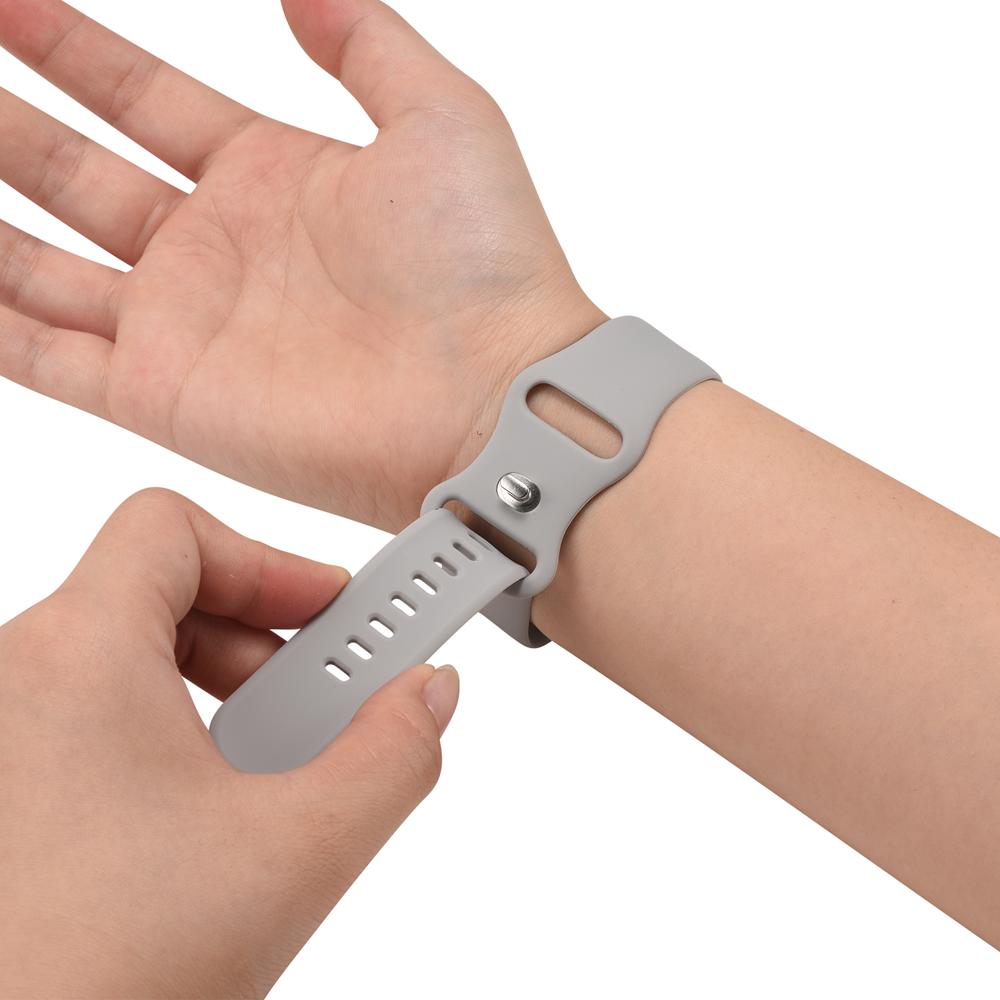 Silikonarmband Butterfly Apple Watch 1-11/SE1-3/Ultra1-3 - 42/44/45/49mm in Wolkengrau - Größe L