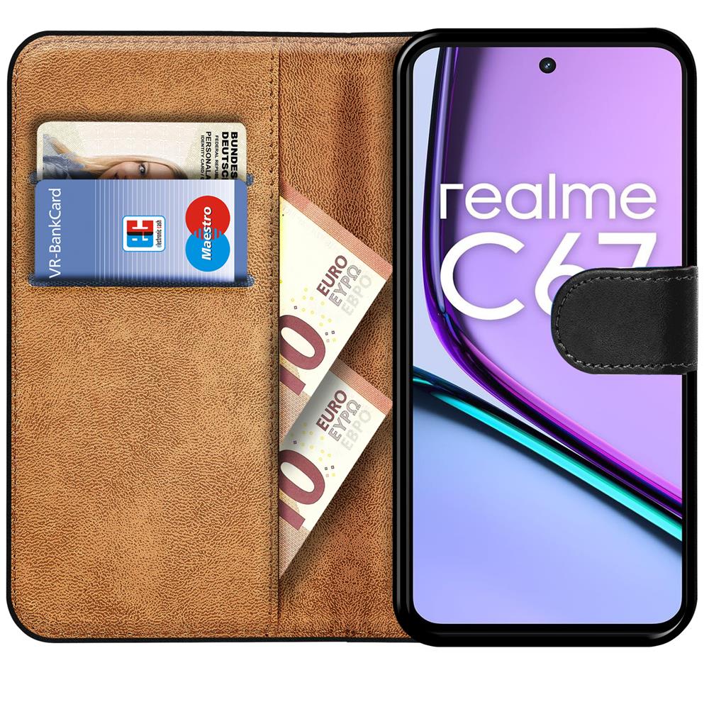 Basic Wallet für Realme C67 in Schwarz