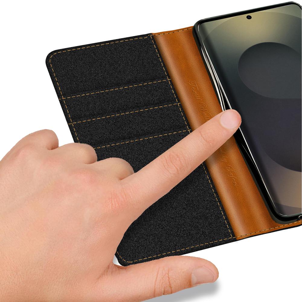 Textil Wallet für Samsung Galaxy S26 Ultra in Schwarz