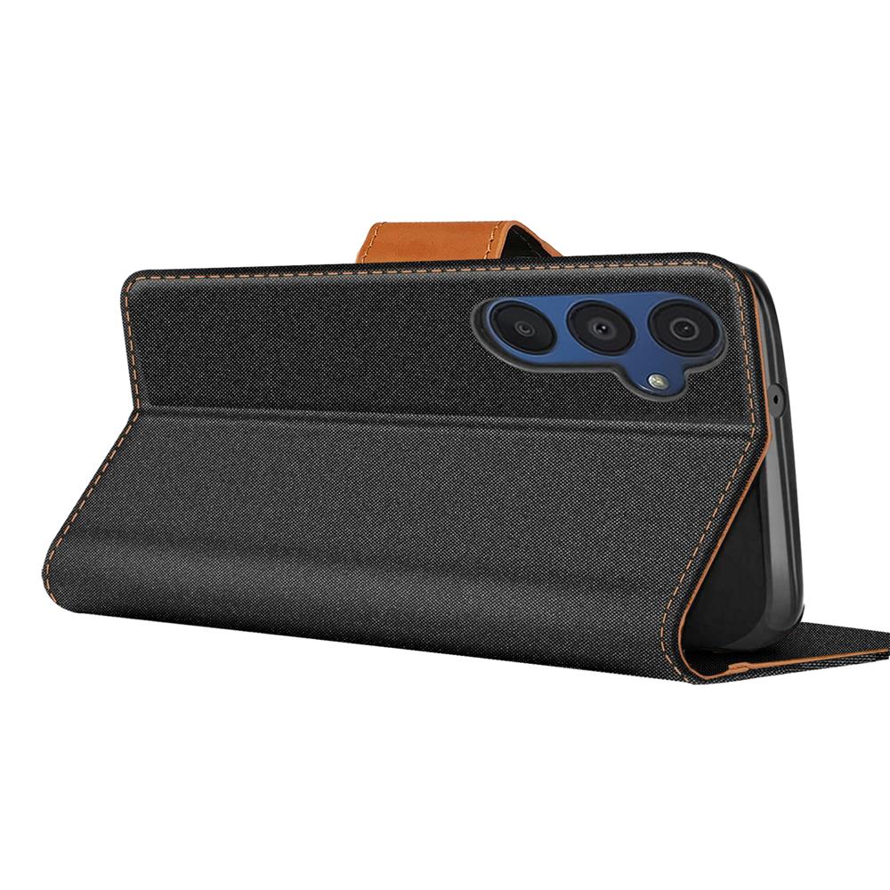 Textil Wallet für Samsung Galaxy A55 5G in Schwarz