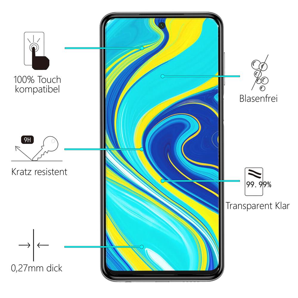 4in1 Glas Set für Xiaomi Redmi Note 9S