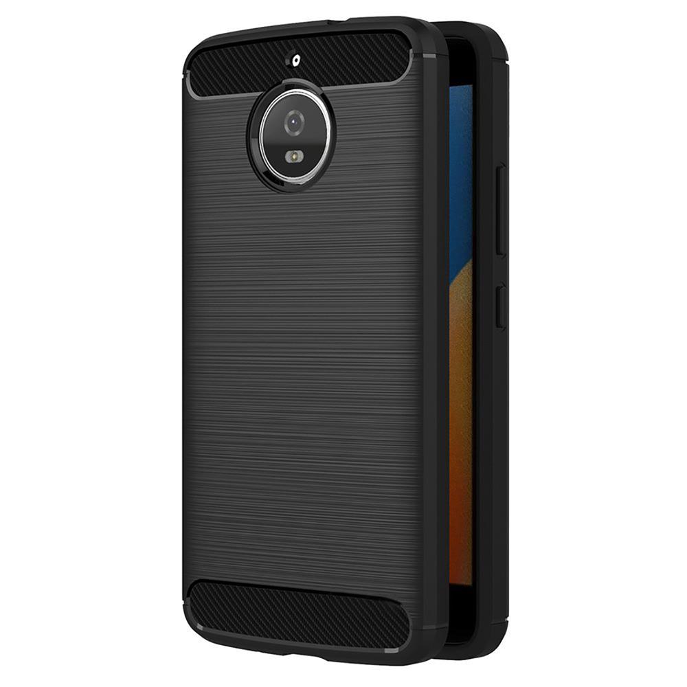 Carbon Brush TPU für Motorola Moto E4 Plus in Schwarz