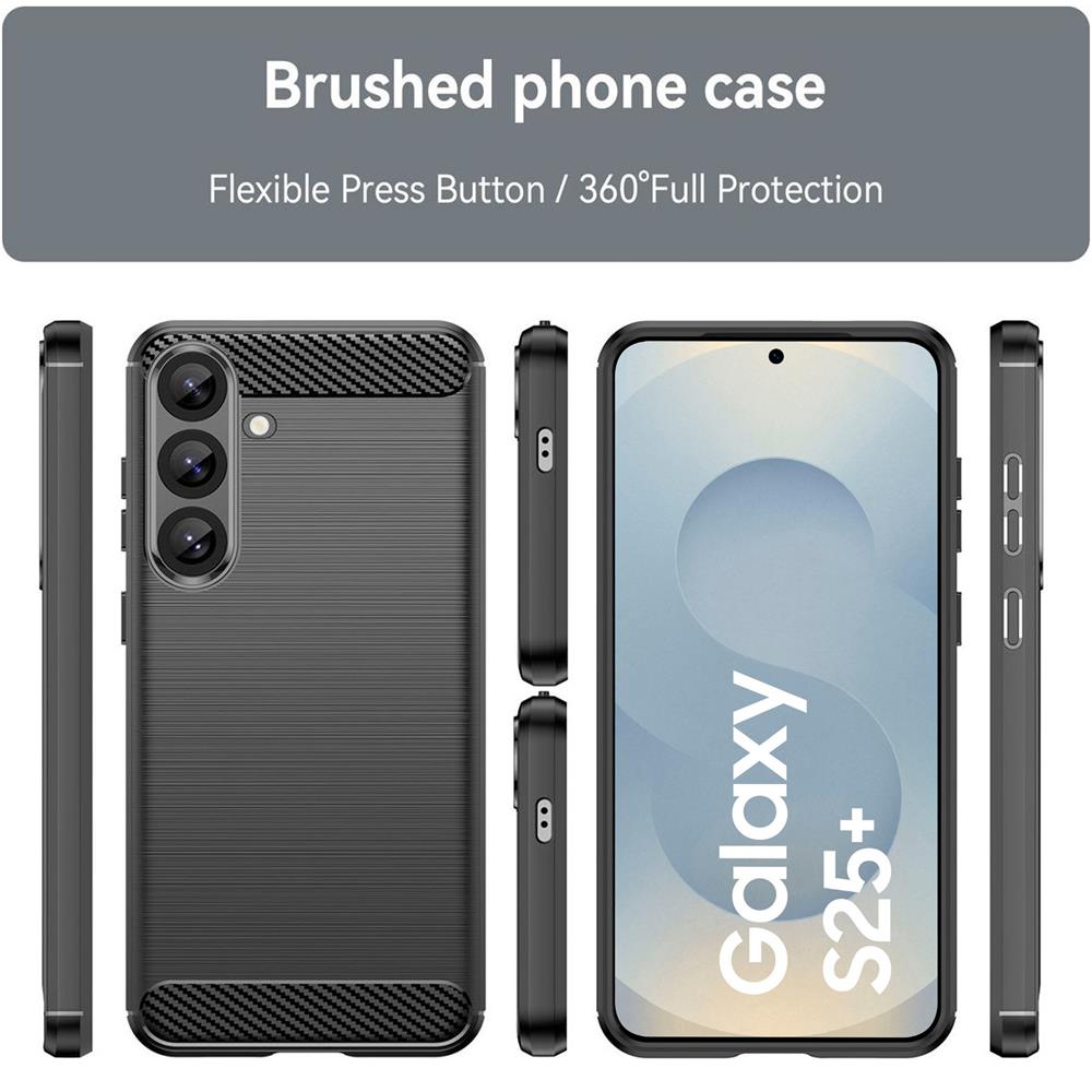 Carbon Brush TPU für Samsung Galaxy S25 Plus in Schwarz