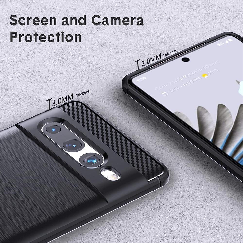 Carbon Brush TPU für Google Pixel 7 Pro in Schwarz