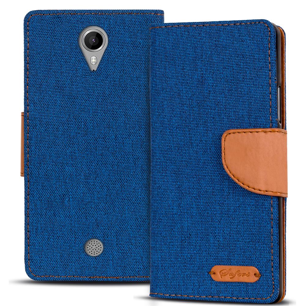 Textil Wallet für Wiko Tommy in Blau