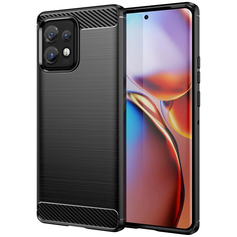 Carbon Brush TPU für Motorola Edge 40 Pro in Schwarz