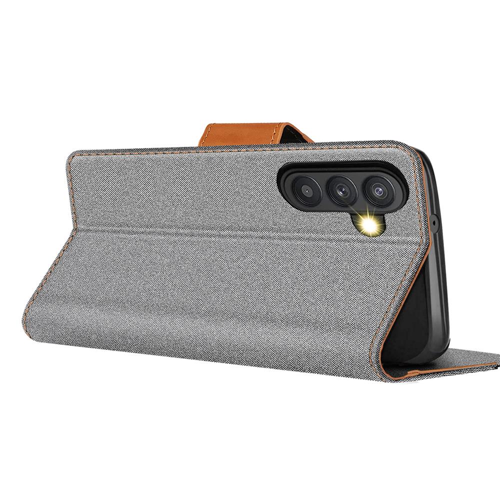 Textil Wallet für Samsung Galaxy A54 5G in Grau