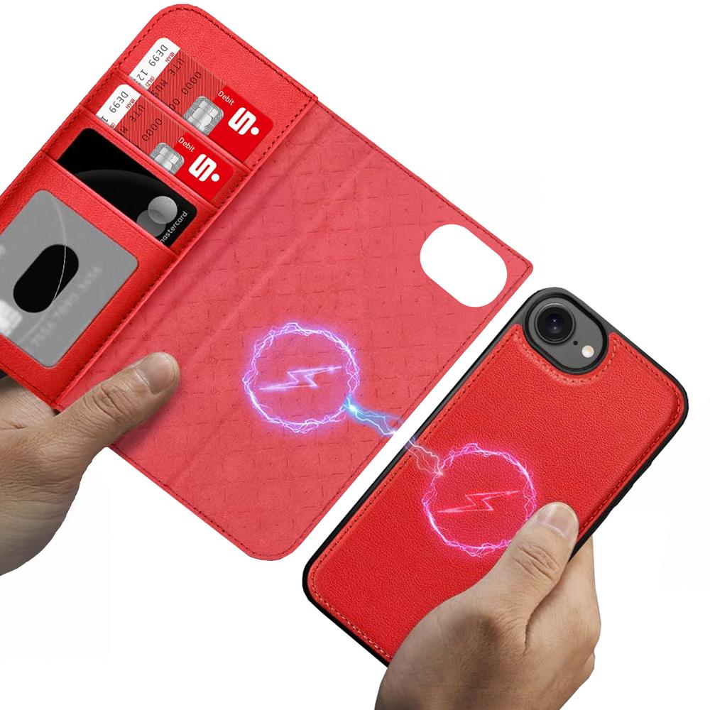 Magnetic Wallet für Apple iPhone 16e in Rot