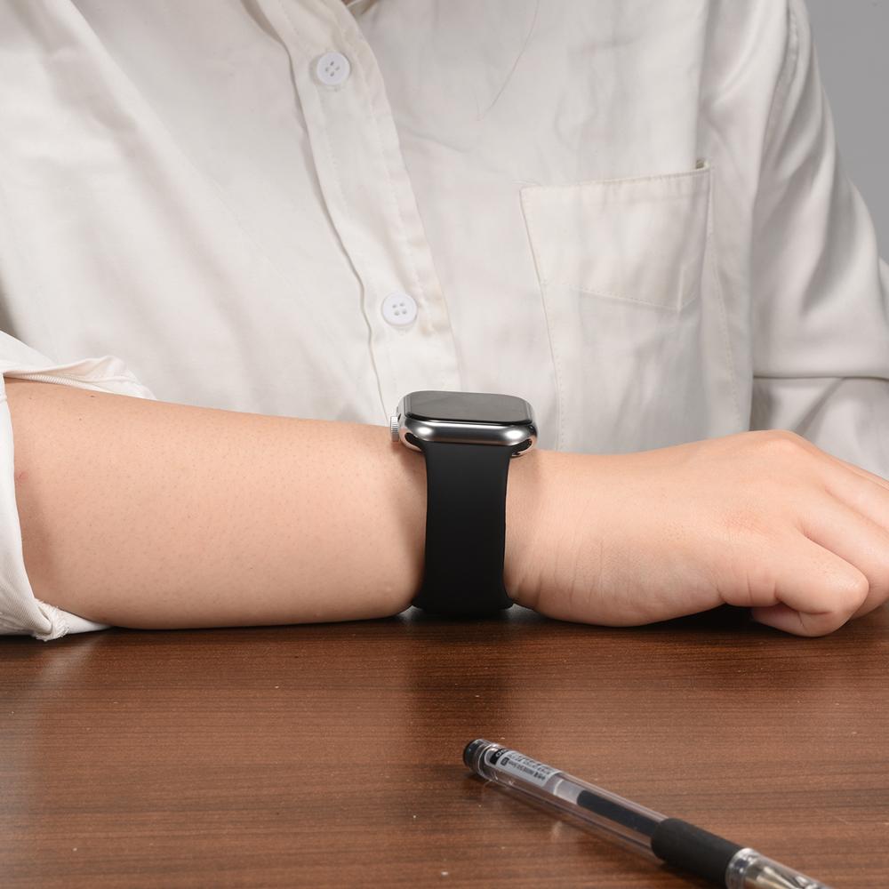 Silikonarmband Butterfly Apple Watch 1-11/SE1-3/Ultra1-3 - 42/44/45/49mm in Schwarz - Größe L