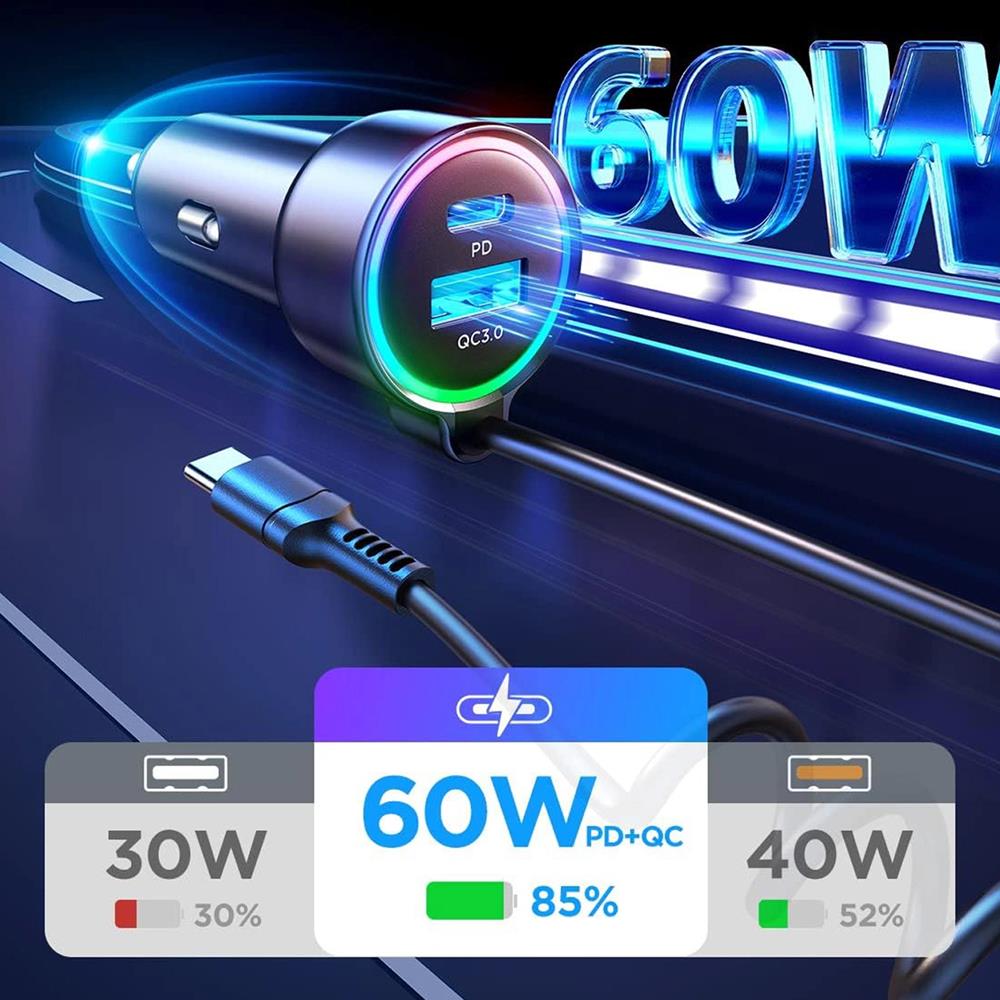 Joyroom Kfz-Ladegerät - 3in1 JR-CL07 in Schwarz