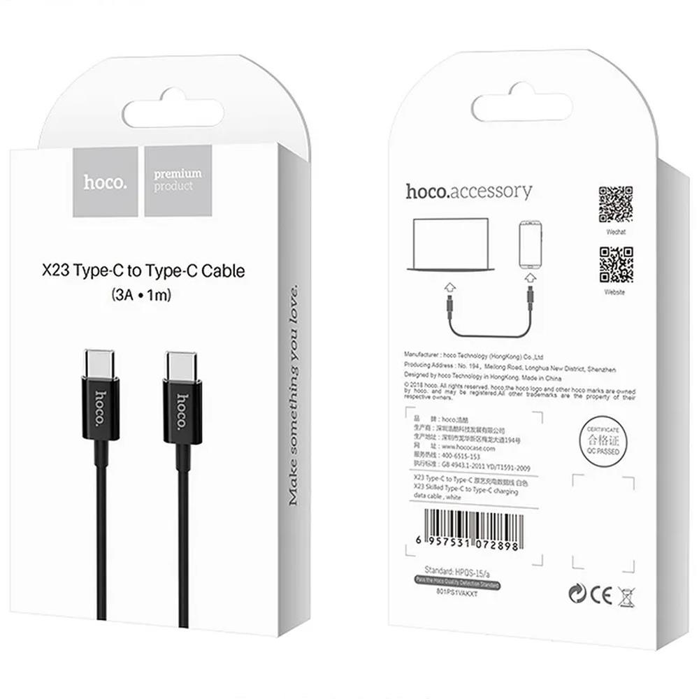 Hoco USB Kabel - X23 Typ C auf Typ C in Schwarz