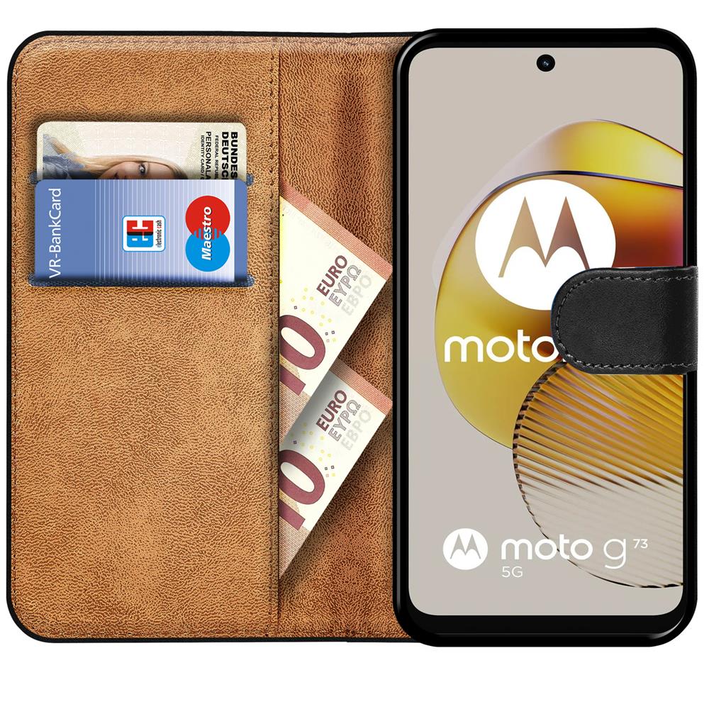 Basic Wallet für Motorola Moto G73 5G in Schwarz