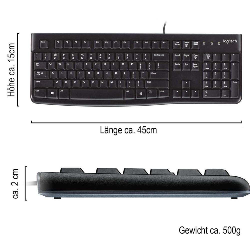 PC-Tastatur LOGITECH K120 in Schwarz