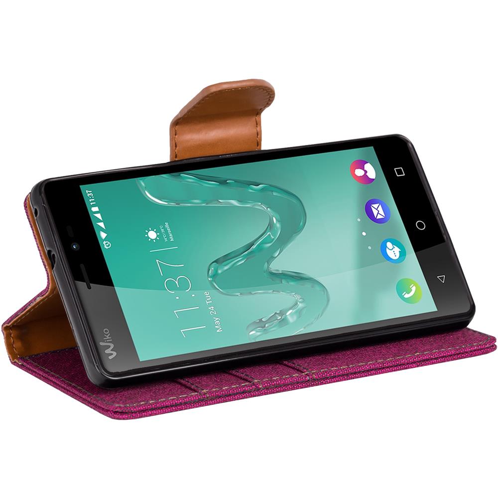Textil Wallet für Wiko Freddy in Pink