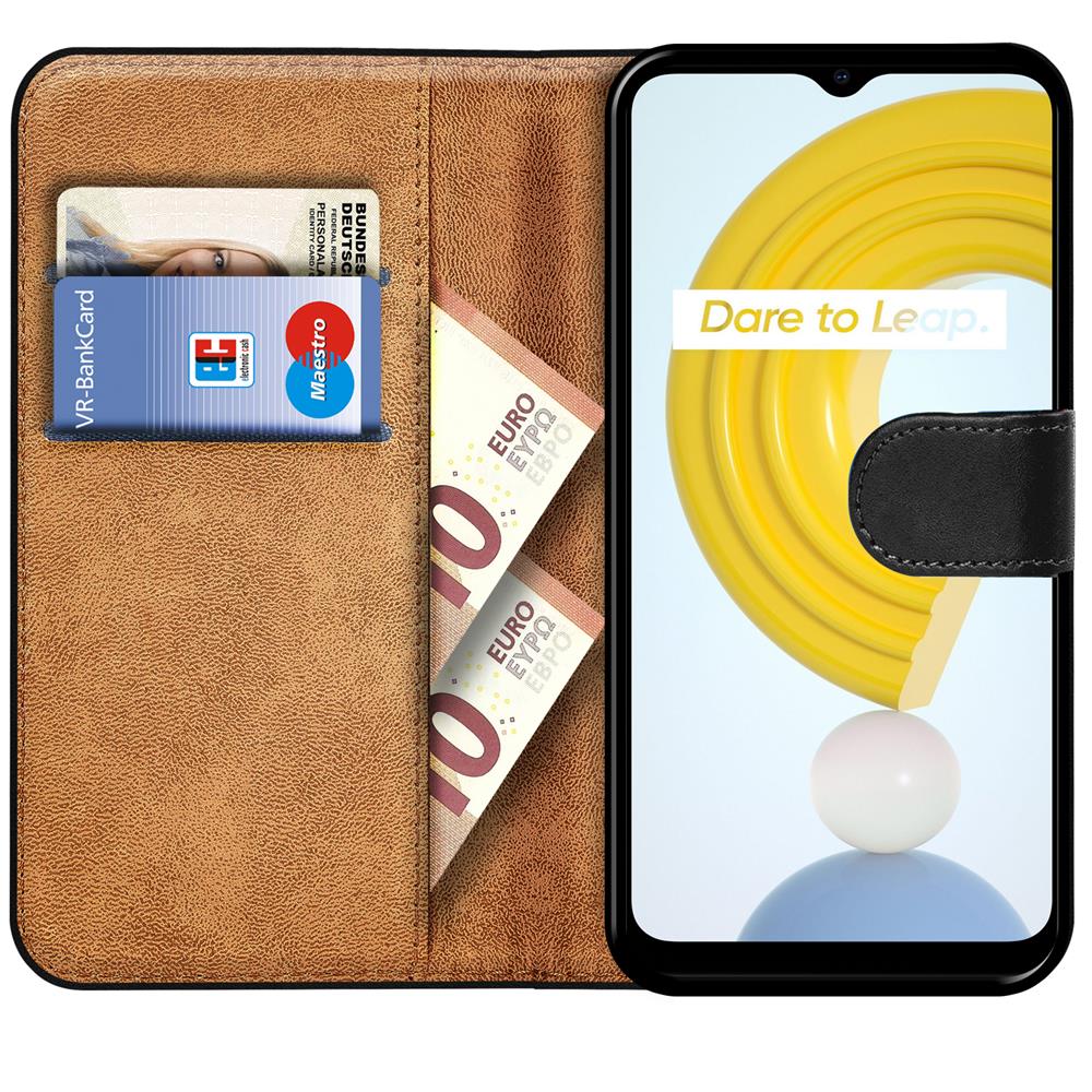 Basic Wallet für Realme C21 in Schwarz