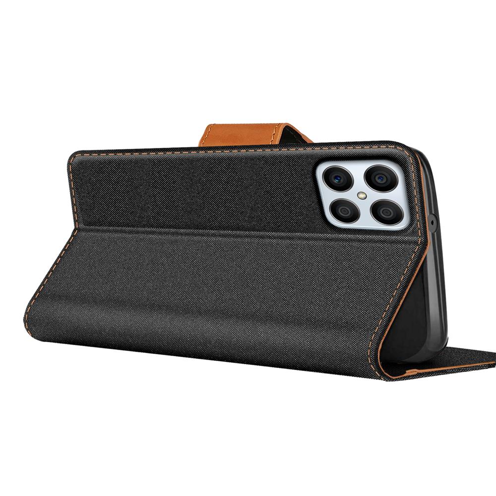 Textil Wallet für Honor X8 in Schwarz