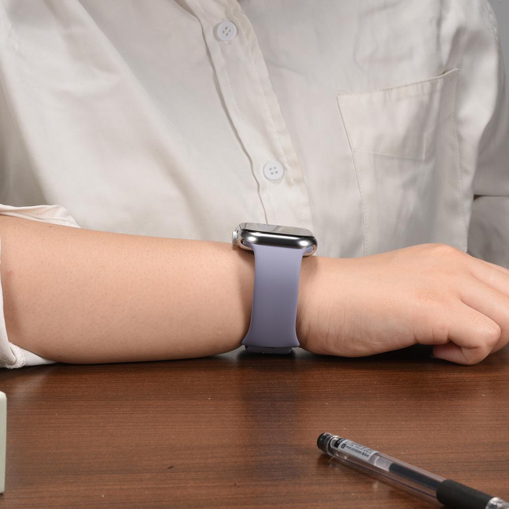 Silikonarmband Butterfly Apple Watch 1-11/SE1-3/Ultra1-3 - 42/44/45/49mm in Lavendelgrau - Größe L