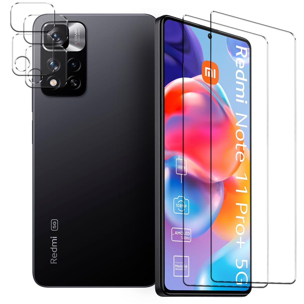 4in1 Glas Set für Xiaomi Redmi Note 11 Pro Plus 5G