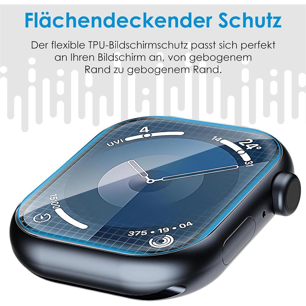 Clear Schutzfolie für Apple Watch 7 - 9 - 45mm im 2er Pack