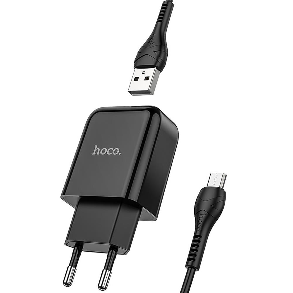 Netz-Ladegerät Hoco - N2 microUSB in Schwarz