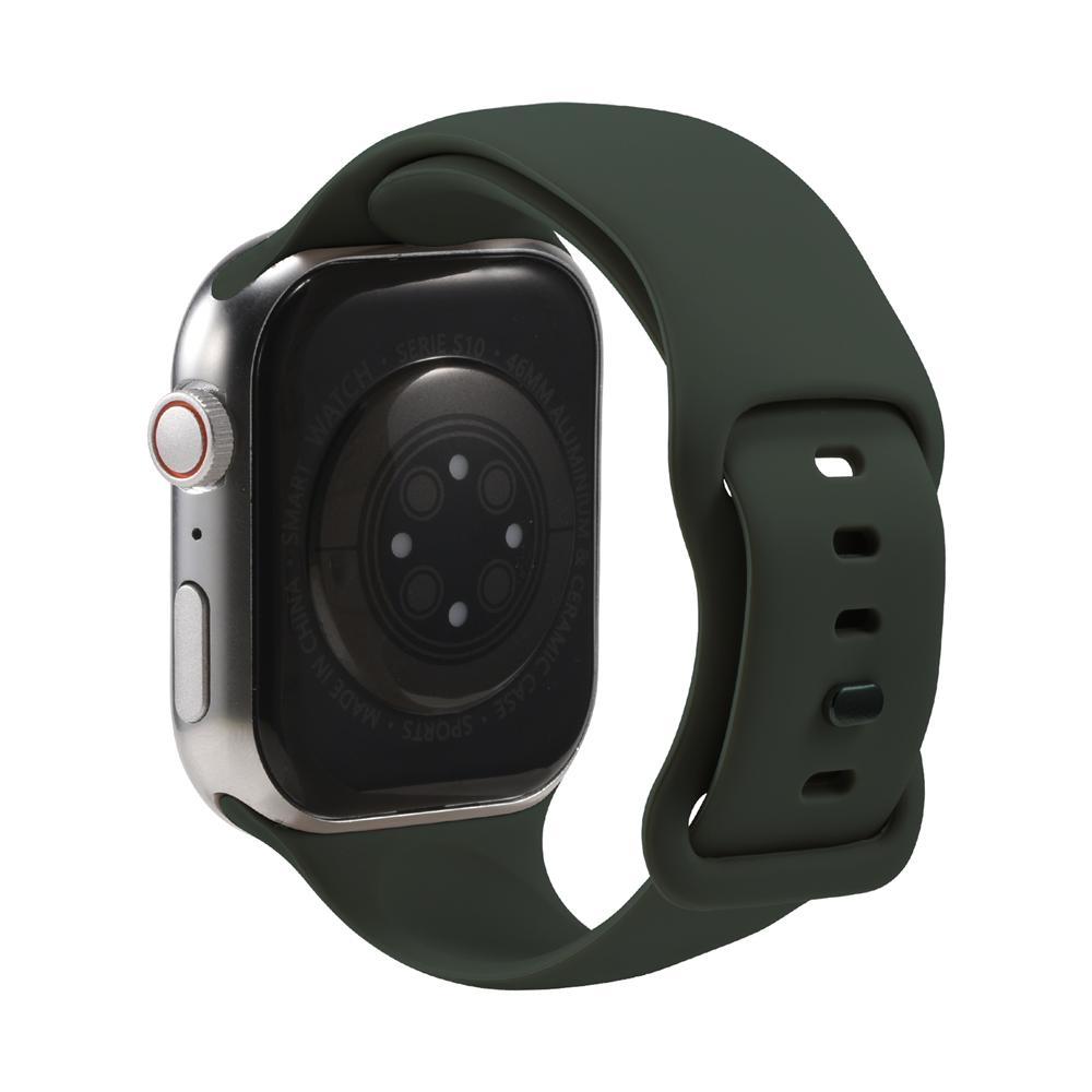 Silikonarmband Butterfly Apple Watch 1-11/SE1-3/Ultra1-3 - 42/44/45/49mm in Tannengrün - Größe L