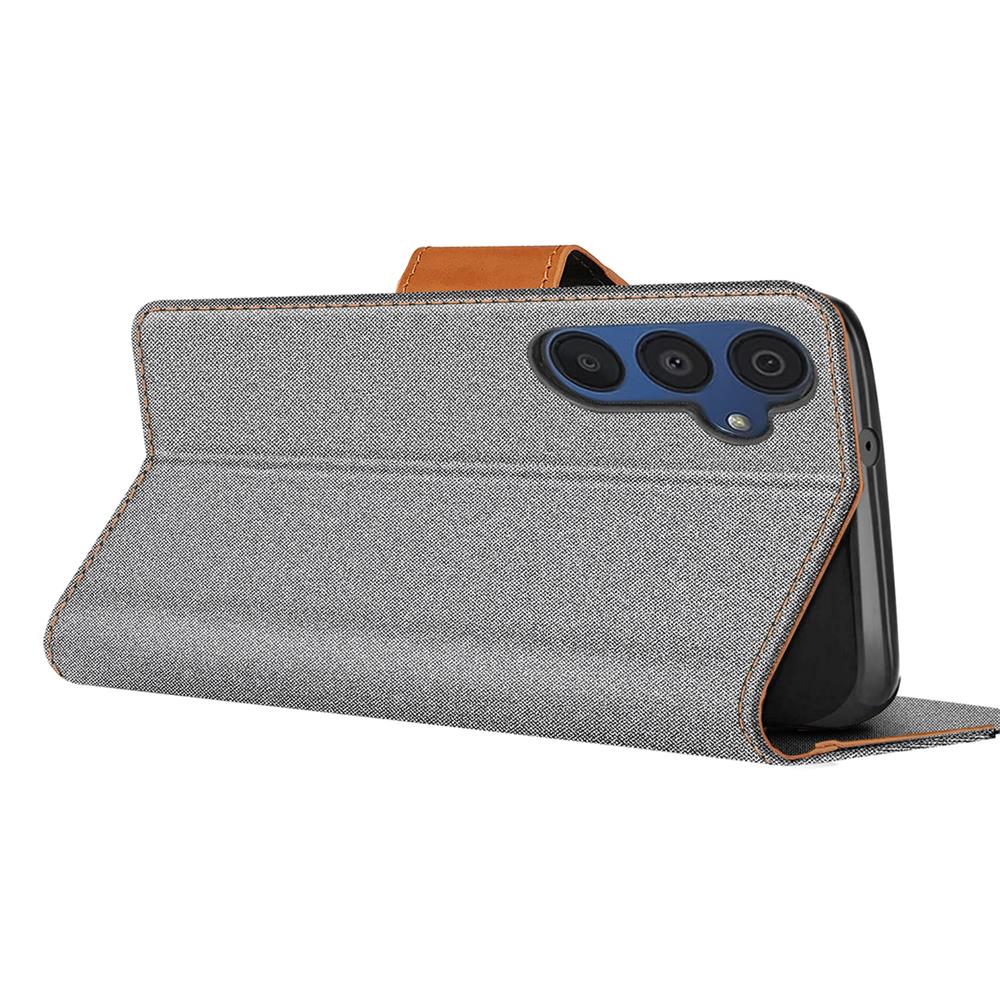 Textil Wallet für Samsung Galaxy A55 5G in Grau