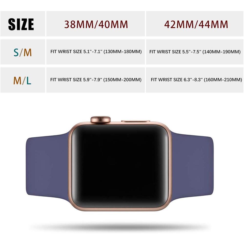 Fitnessarmband TPU für Apple Watch 1-9 - 42/44/45 - Gr. S in Grau