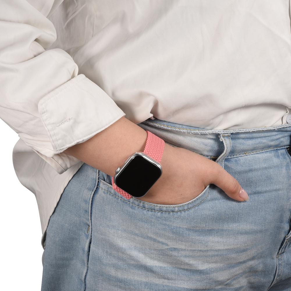 Loop Nylonarmband für Apple Watch 1-11/SE1-3/Ultra1-3 - 42/44/45/49mm in Korallenrosa - Universal