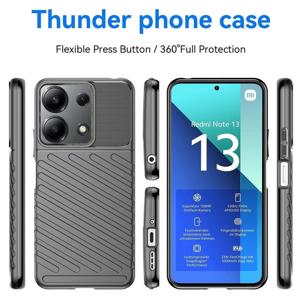 Thunder Case für Xiaomi Redmi Note 13 (4G) in Schwarz