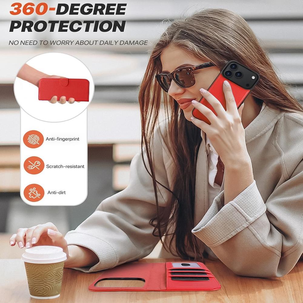 Magnetic Wallet für Apple iPhone 17 Pro Max in Rot