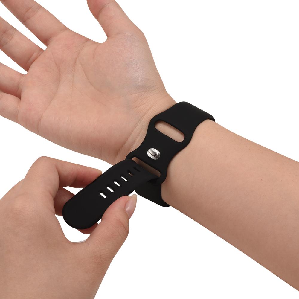 Silikonarmband Butterfly Apple Watch 1-11/SE1-3/Ultra1-3 - 42/44/45/49mm in Schwarz - Größe L