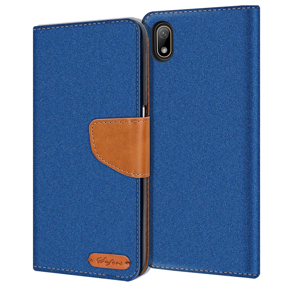 Textil Wallet für Huawei Y5 2019 in Blau