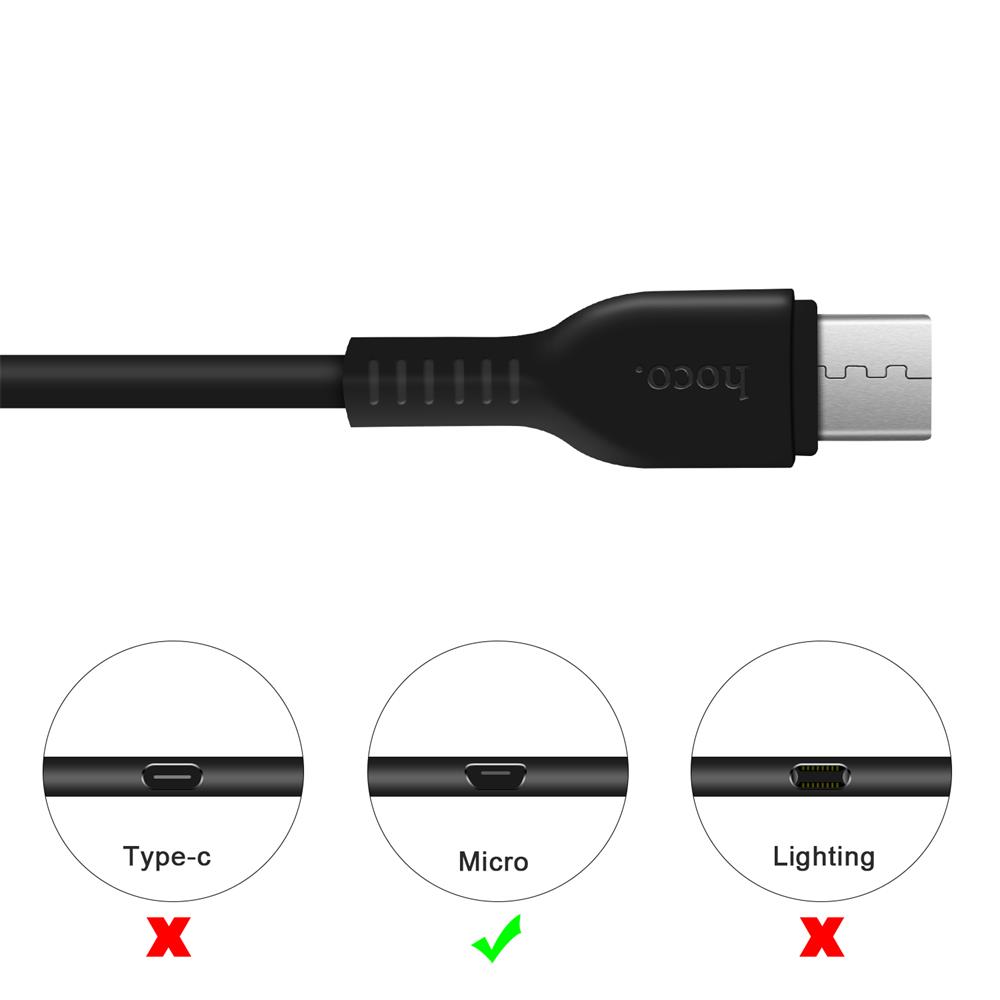 Hoco USB Kabel - X20 microUSB - 3M in Schwarz