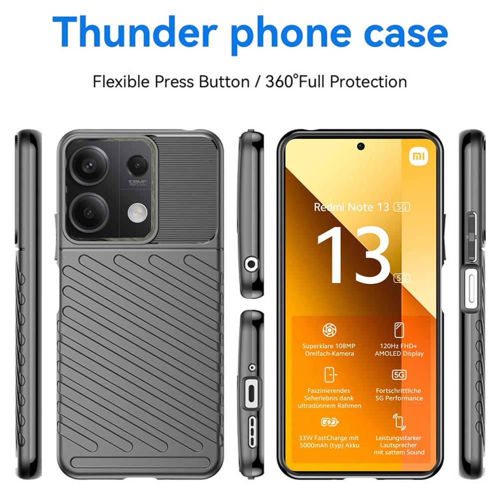 Thunder Case für Xiaomi Redmi Note 13 5G in Schwarz