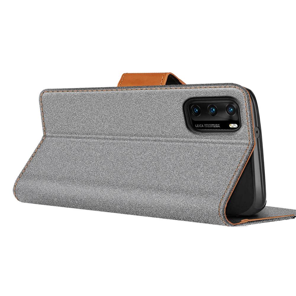 Textil Wallet für Huawei P40 Pro in Grau