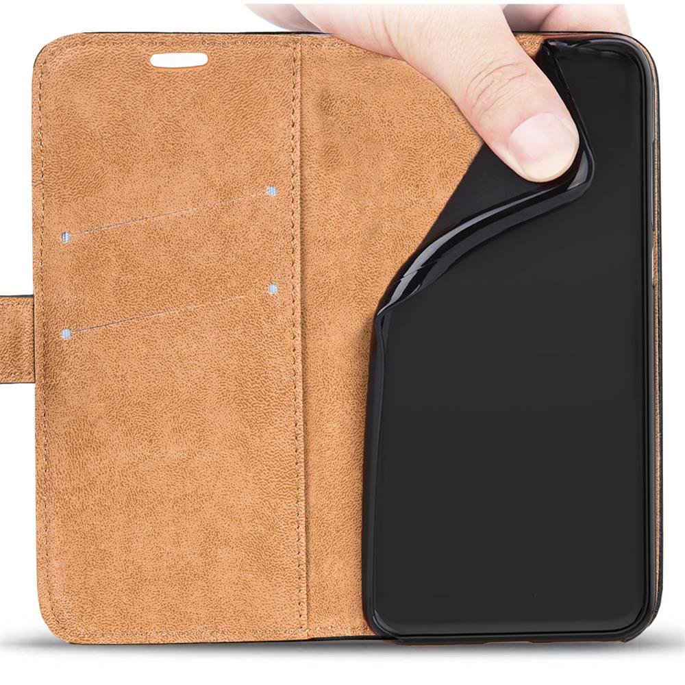 Retro Wallet für Samsung Galaxy S10e in Schwarz