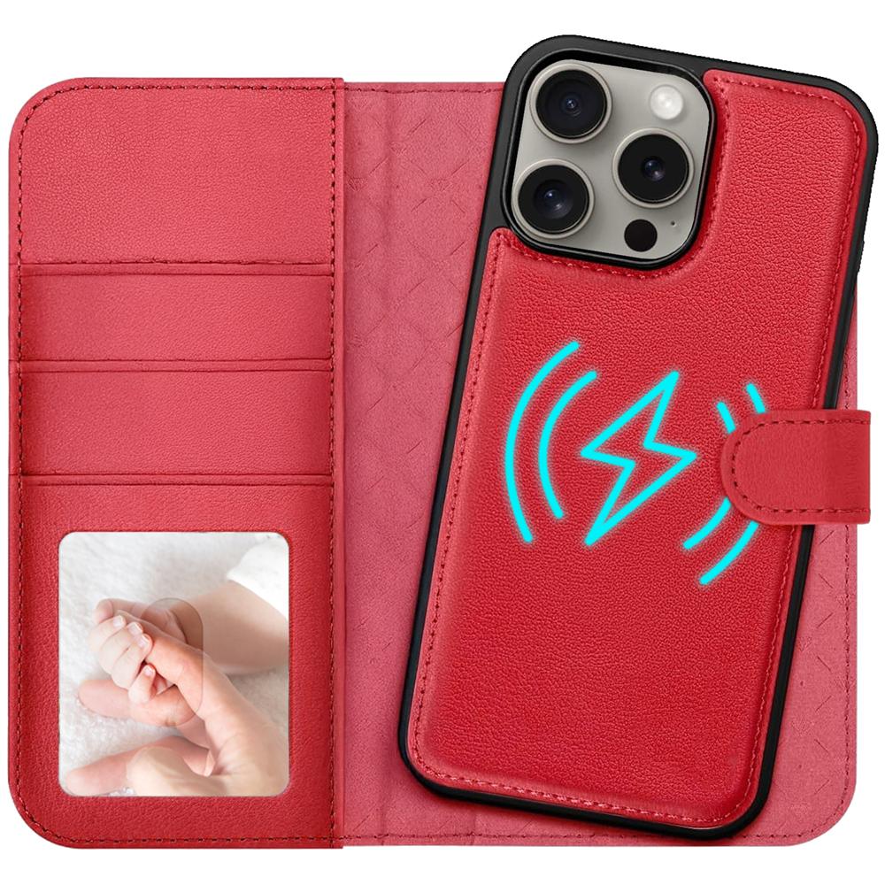 Magnetic Wallet für Apple iPhone 16 Pro Max in Rot