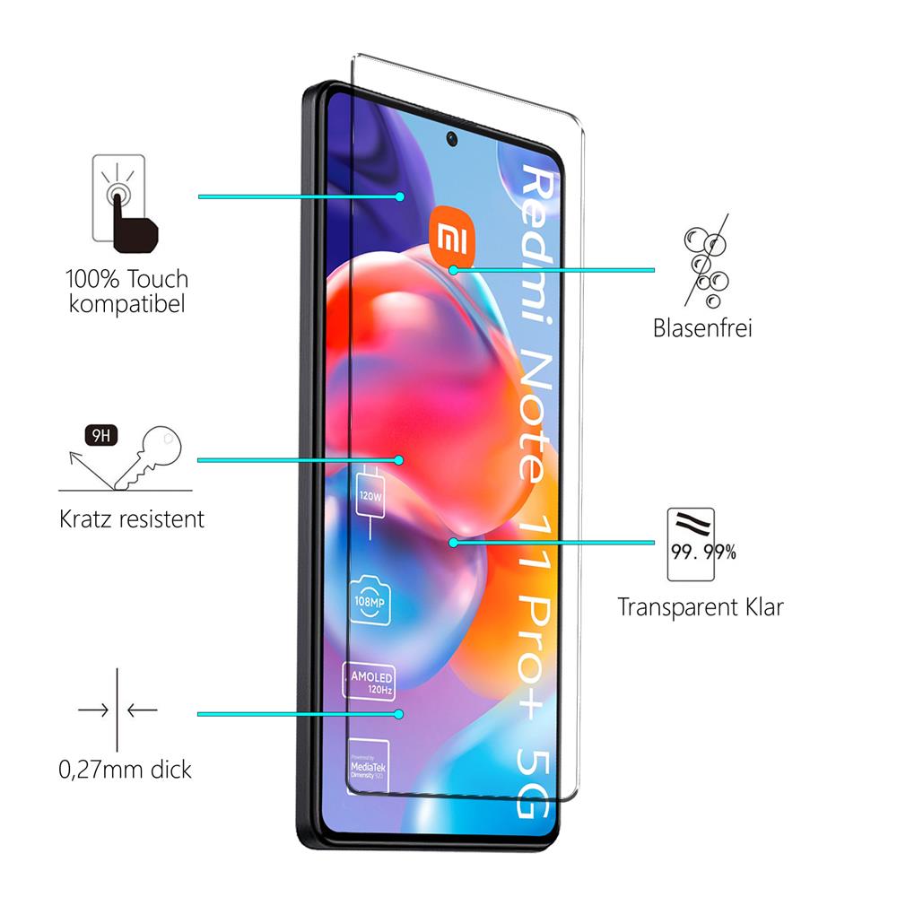 4in1 Glas Set für Xiaomi Redmi Note 11 Pro Plus 5G