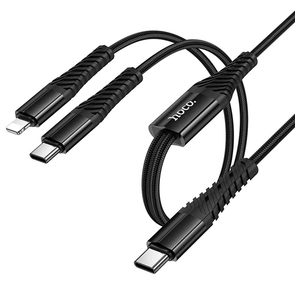 Hoco USB Kabel - X123 2in1 USB-C auf USB-C/Lightning 1 Meter