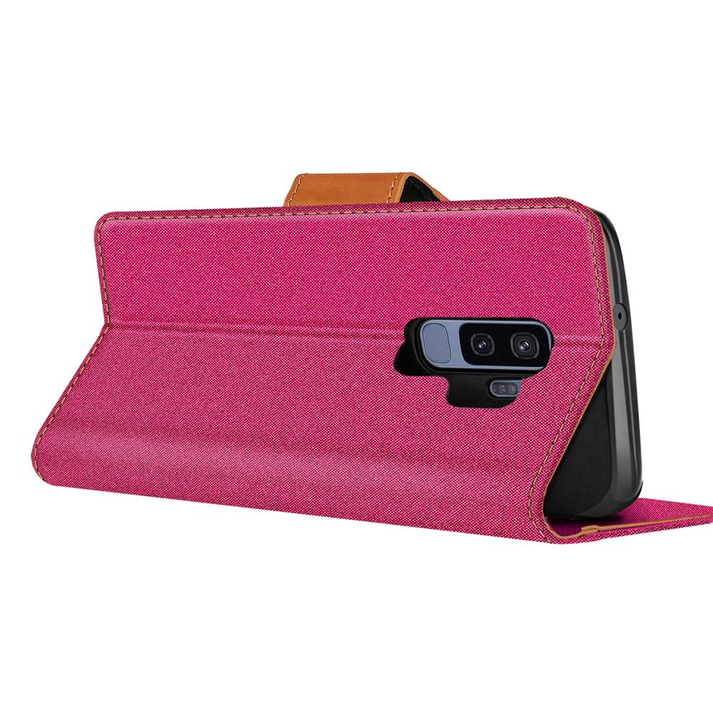 Textil Wallet für Samsung Galaxy S9 Plus in Pink