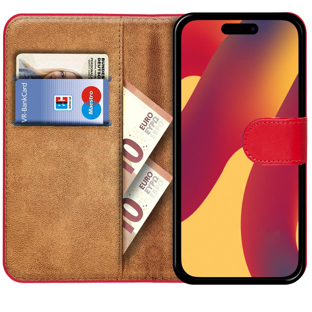 Basic Wallet für Apple iPhone 16 Pro Max in Rot