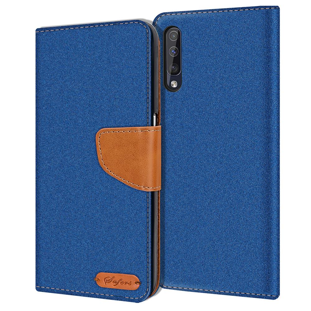 Textil Wallet für Samsung Galaxy A50 / A30s in Blau
