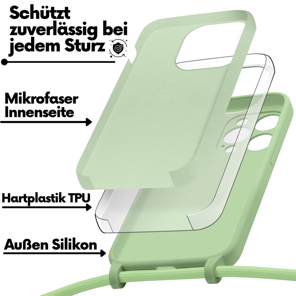 Connect Case Colour inkl. Kette für Apple iPhone 15 Pro Max in Grün