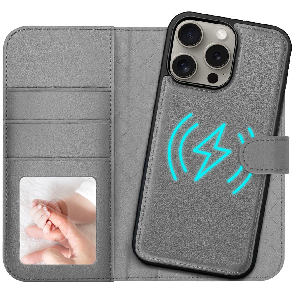 Magnetic Wallet für Apple iPhone 16 Pro Max in Grau