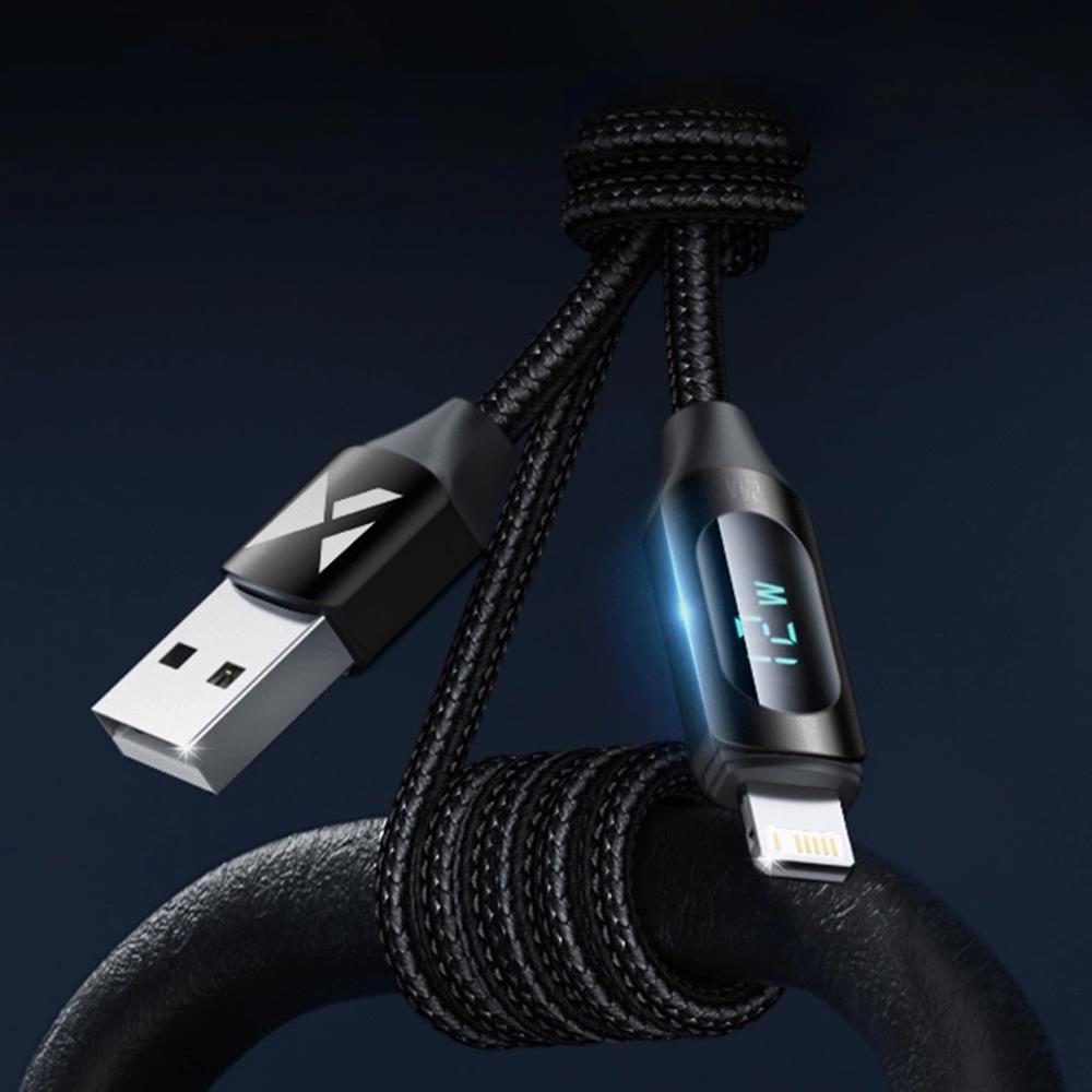 Wozinsky Display Ladekabel USB-A / Lightning 1M in Schwarz