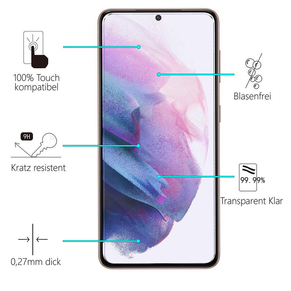4in1 Glas Set für Samsung Galaxy S21