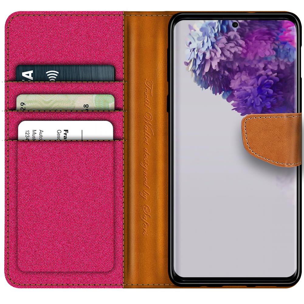 Textil Wallet für Samsung Galaxy S20 Ultra in Pink
